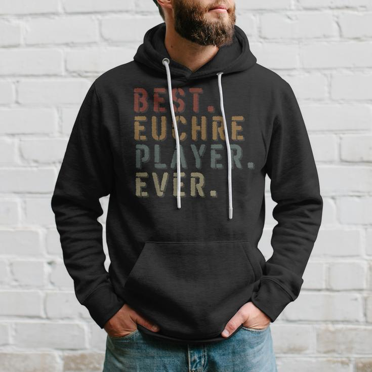 Vintage Best Euchre Player Ever Euchre Board Game Hoodie Gifts for Him