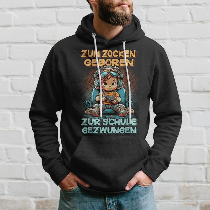 Gamer Computer Zum Zocken Geboren Zur Schule Zwungen Hoodie Geschenke für Ihn