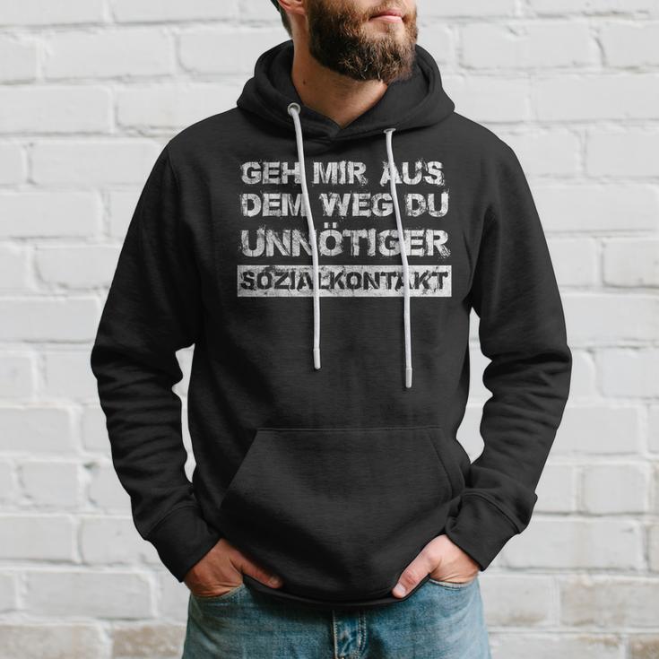 Geh Mir Aus Dem Weg Du Unnötiger Sozialkontakt Short-Sleeved Hoodie Geschenke für Ihn