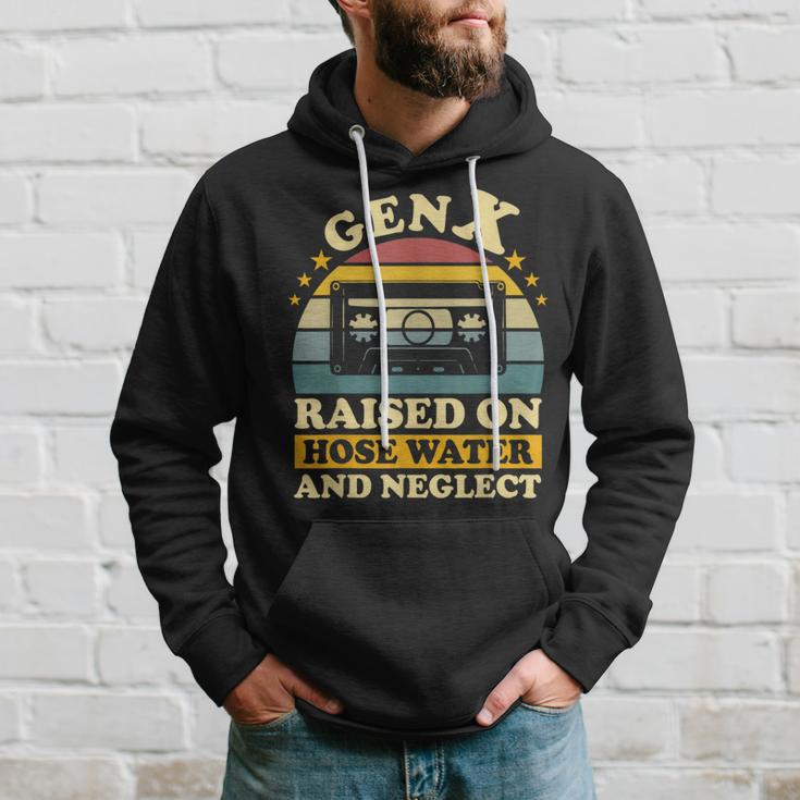 Gen X Raised On Hose Water And Neglect Humor Generation X Hoodie Gifts for Him