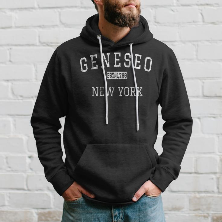 Geneseo New York Ny Vintage Hoodie Gifts for Him