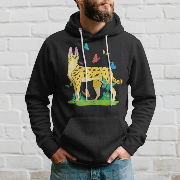 Ginger Serval Big Wild Cats African Animal Big Cat Rescue Hoodie Gifts for Him