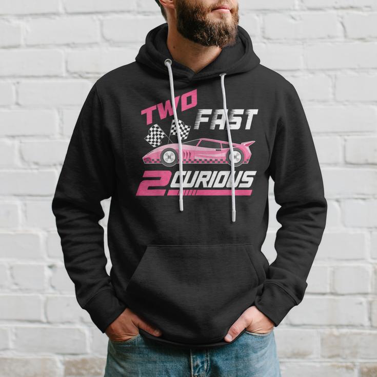 Girl Race Car Birthday Decorations Two Fast 2 Curious 2Nd Hoodie Gifts for Him