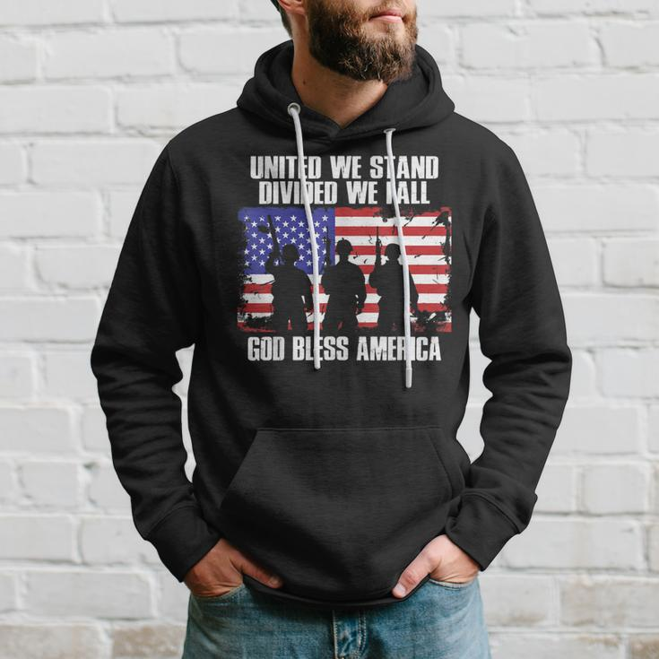 God Bless America United We Stand Divided We Fall Hoodie Gifts for Him