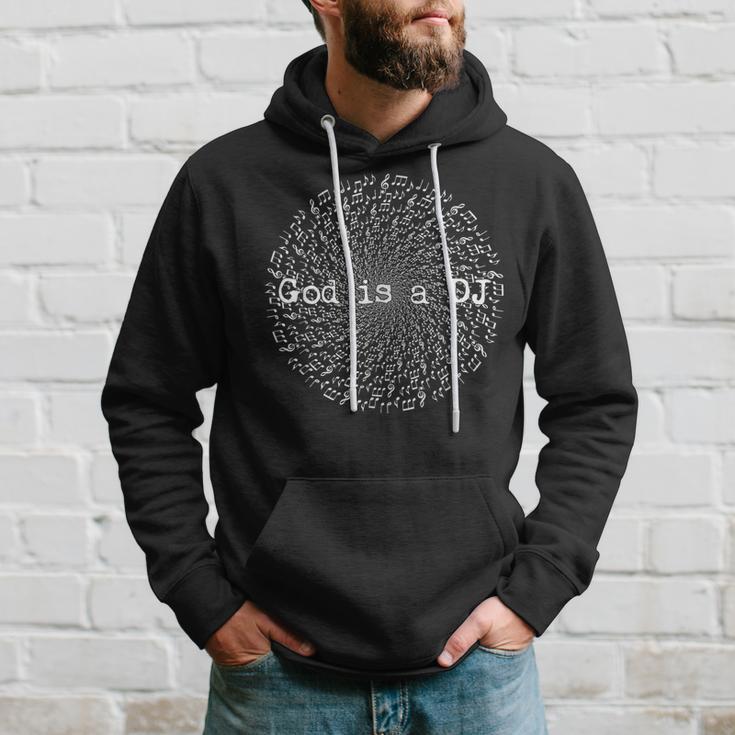 God is a DJ Schwarzes Unisex Hoodie mit Vinyl-Design Geschenke für Ihn