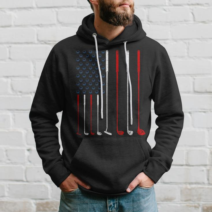 Golf Clubs American Flag Hoodie Gifts for Him