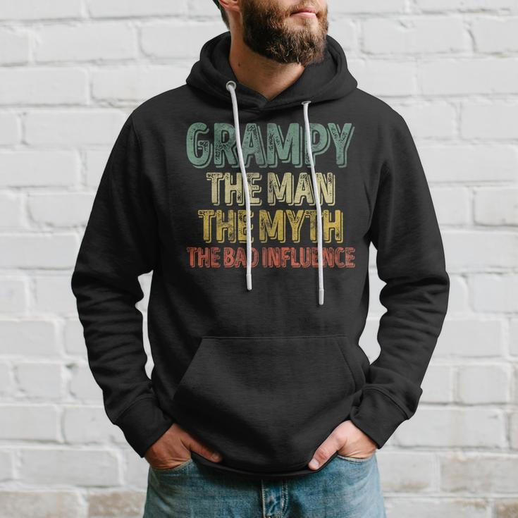 Grampy The Man The Myth The Bad Influence Father's Day Hoodie Gifts for Him