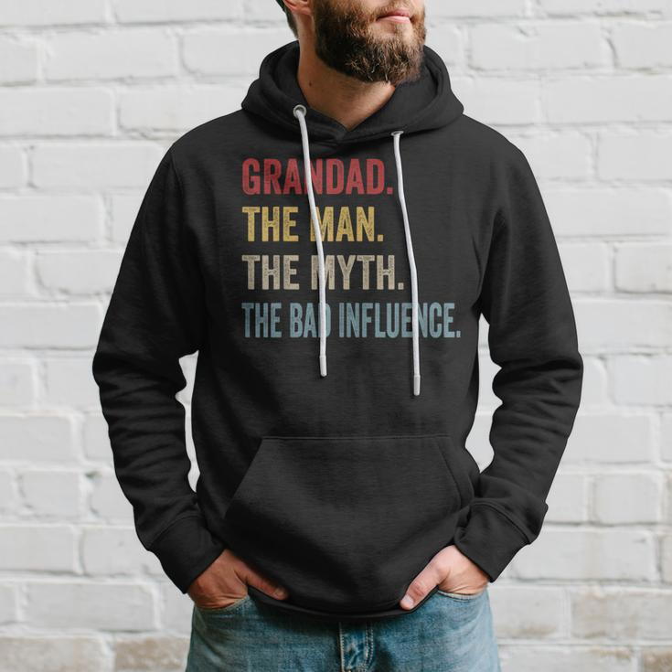 Grandad The Man Myth Bad Influence Father's Day Hoodie Gifts for Him