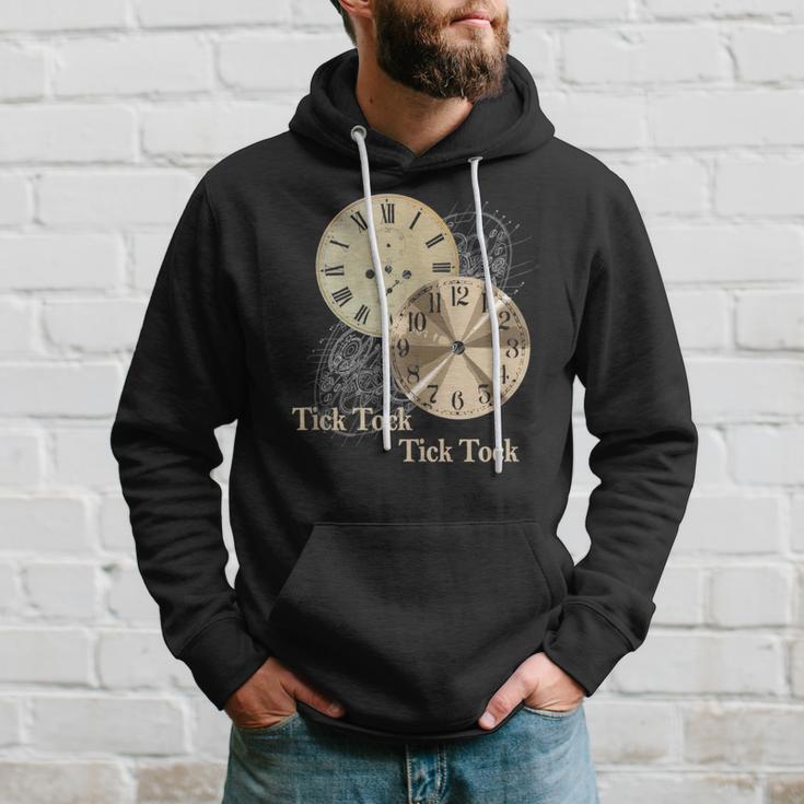 Grandfather Alarm Clock Time Tick Tock Clock Collector Hoodie Gifts for Him