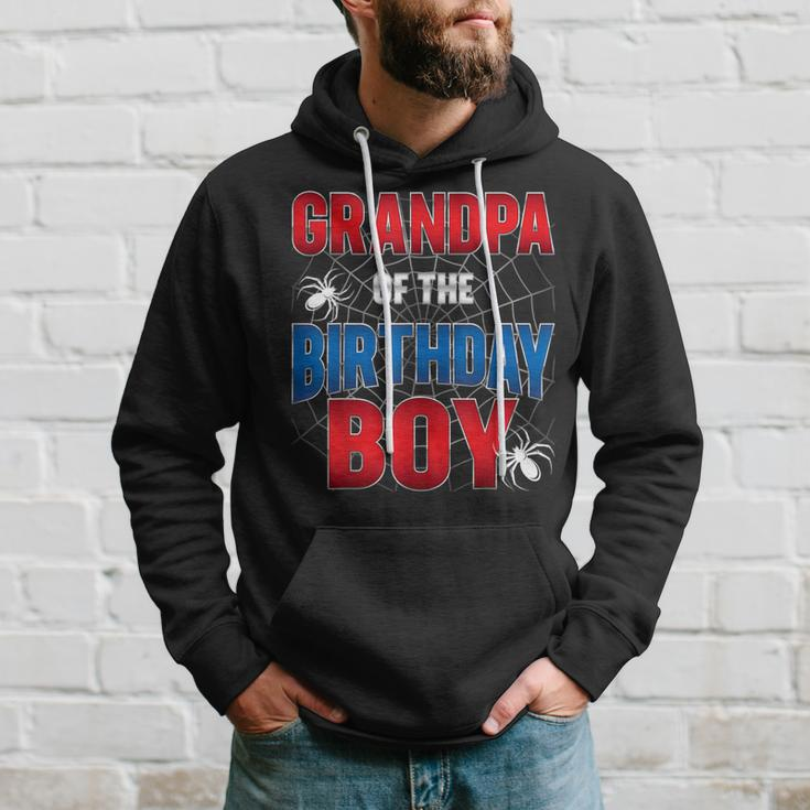 Grandpa Of Birthday Boy Costume Spider Web Birthday Party Hoodie Gifts for Him