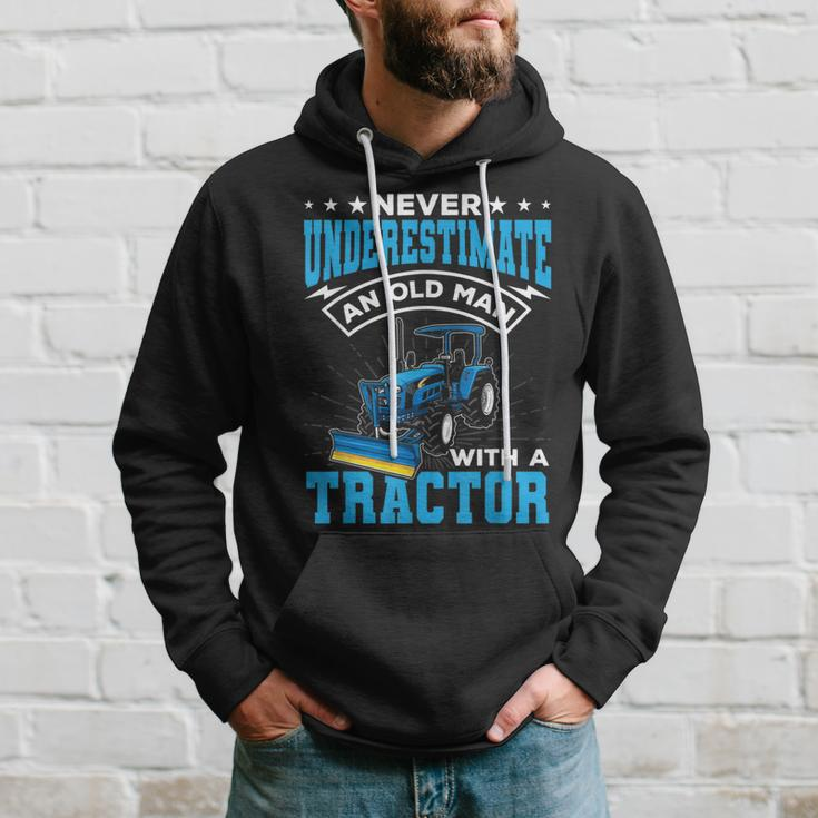 Grandpa Never Underestimate An Old Man With A Tractor Hoodie Gifts for Him
