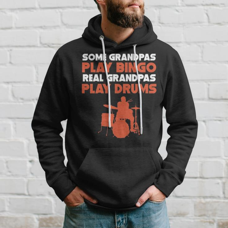 Some Grandpas Play Bingo Real Grandpas Play Drums Hoodie Gifts for Him