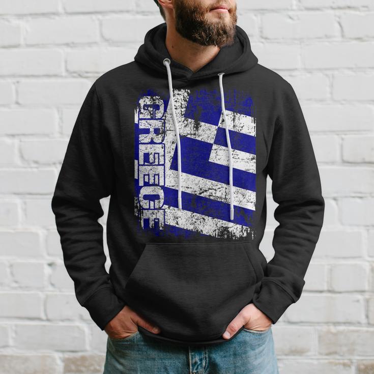 Greece Flag Vintage Distressed Greece Hoodie Gifts for Him