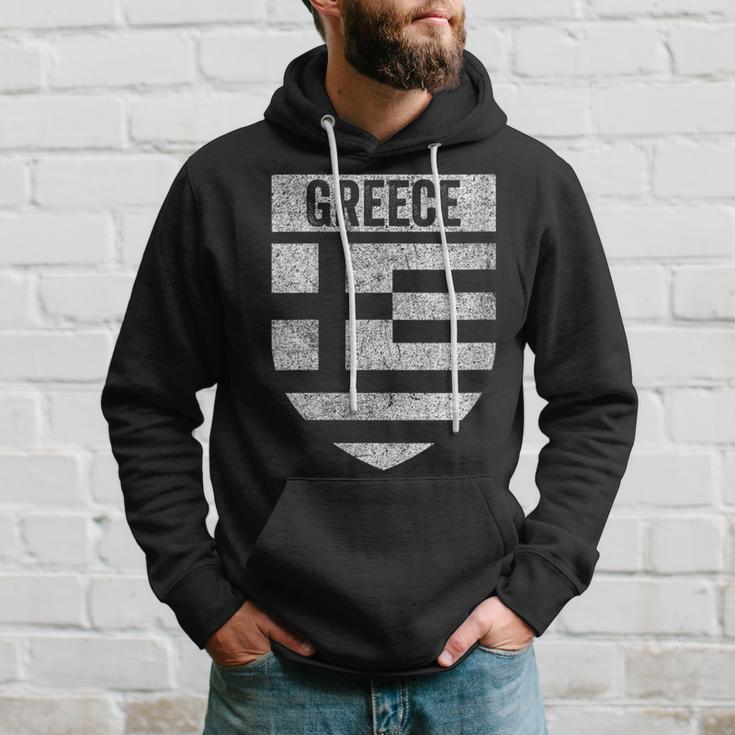 Greek Flag Cool Distressed Vintage Look Flag Of Greece Pride Hoodie Gifts for Him