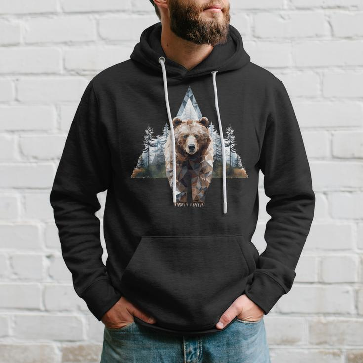Grizzly Animal Bear In A Triangle Forest Hoodie Gifts for Him