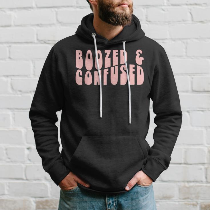 Groovy Bachelorette Bridal Bride Party Boozed And Confused Hoodie Gifts for Him