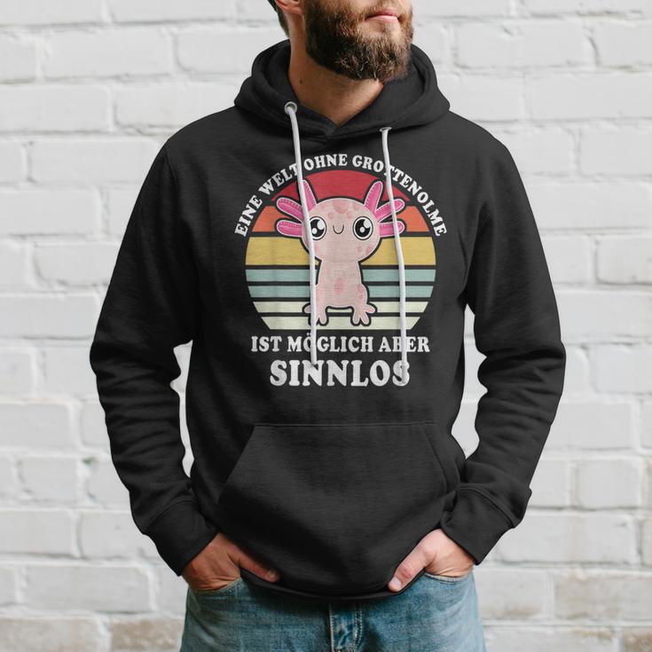 Grottenolme Schwanzlurch Naked Mull Axolotl Saying Grottenolm Hoodie Geschenke für Ihn