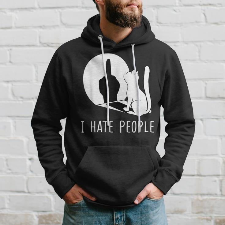 Grumpy Kitten Cats I Don't Like People Cat I Hate People Cat Hoodie Gifts for Him