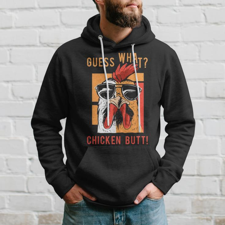 Guess What Chicken Butt Dad Siblings Friends Humor Hoodie Gifts for Him