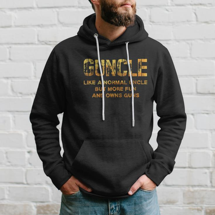 Guncle Like A Normal Uncle Comical Gun Loving Uncle Hoodie Gifts for Him