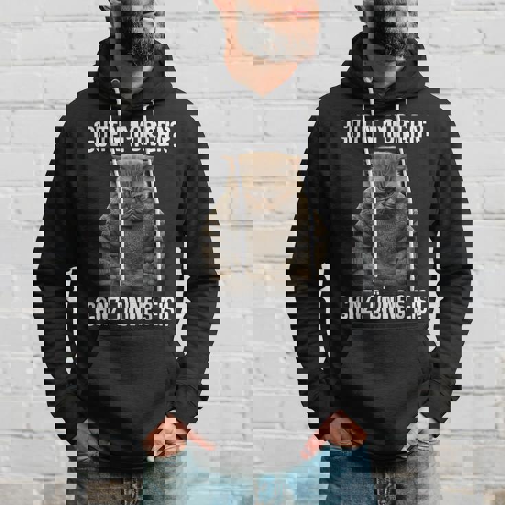 Guten Morgen Ganz Dünnes Eis- Morgenmuffel Cat Black Hoodie Geschenke für Ihn