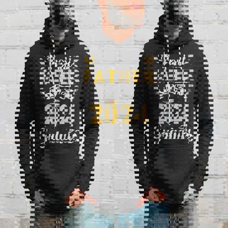 Happy Class Of School Day Proud Father Of Two 2024 Graduates Hoodie Gifts for Him