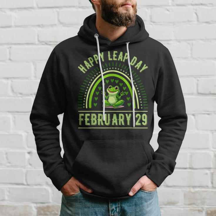Happy Leap Day February 29 Leaping Leap Year Rainbow Hoodie Gifts for Him