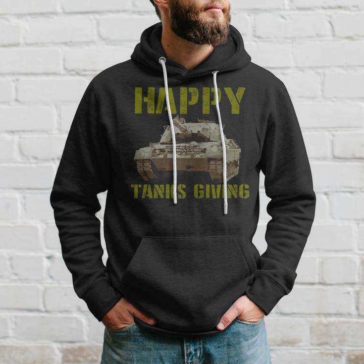 Happy Tanksgiving Military Tank Thanksgiving Hoodie Gifts for Him