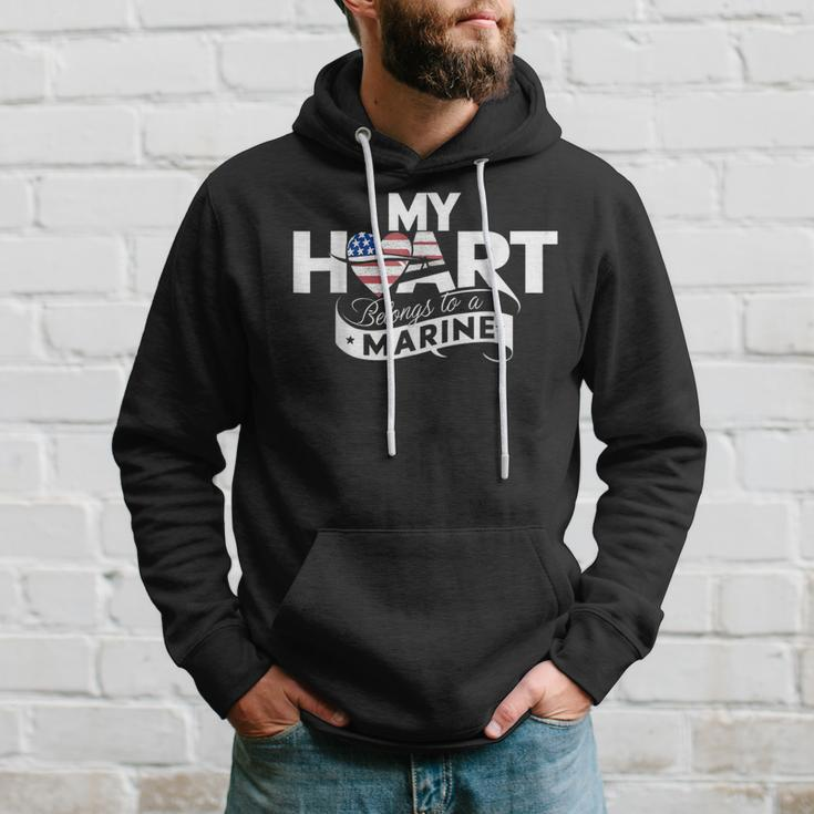 My Heart Belongs To A Marine Hoodie Gifts for Him