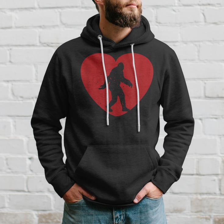 I Heart Bigfoot Sasquatch Yeti Valentines Day Hoodie Gifts for Him