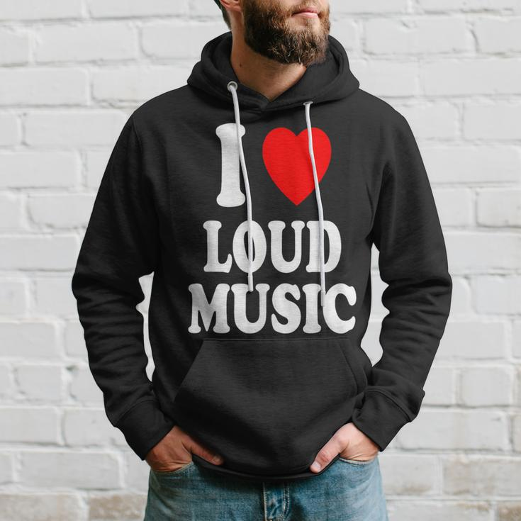 I Heart Love Loud Music Concerts Raves Clubs Clubbing Hoodie Gifts for Him