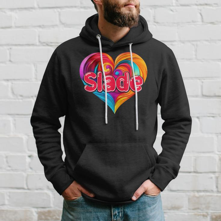 I Heart Love Slade First Name Colorful Named Hoodie Gifts for Him