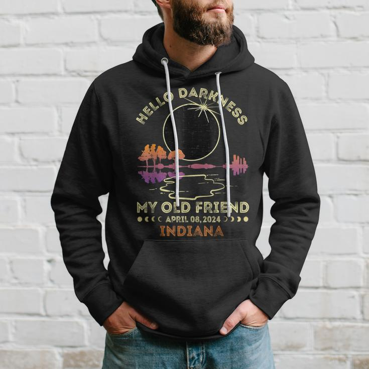 Hello Darkness My Old Friend Total Eclipse 2024 Indiana Hoodie Gifts for Him