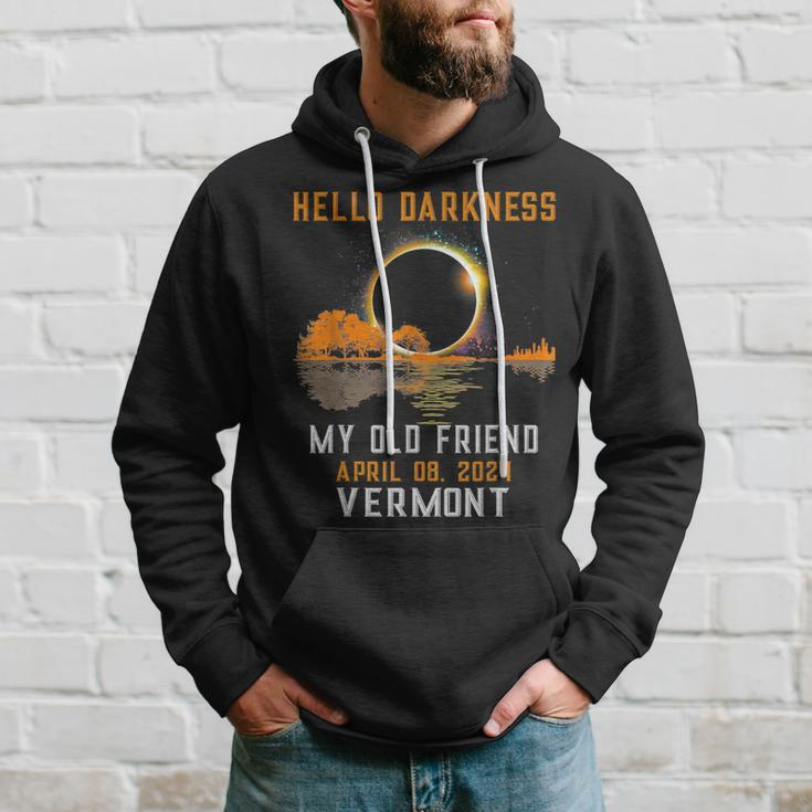 Hello Darkness My Old Friend Total Eclipse 2024 Vermont Hoodie Gifts for Him