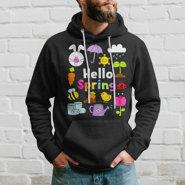 Hello Spring And Easter Day 2024 Bunny Hello Spring Toddler Hoodie Gifts for Him