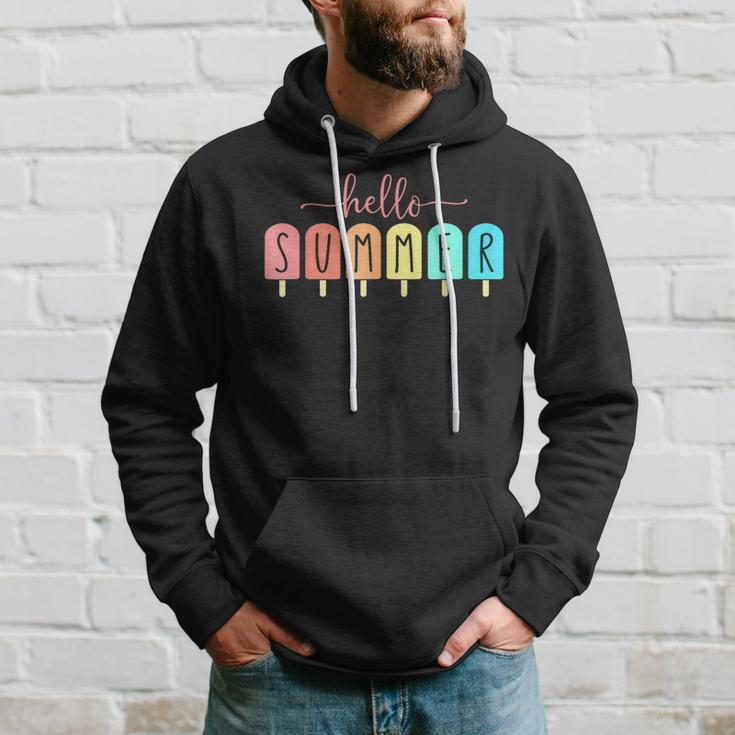 Hello Summer Cool Colorful Popsicle Graphic Hoodie Gifts for Him