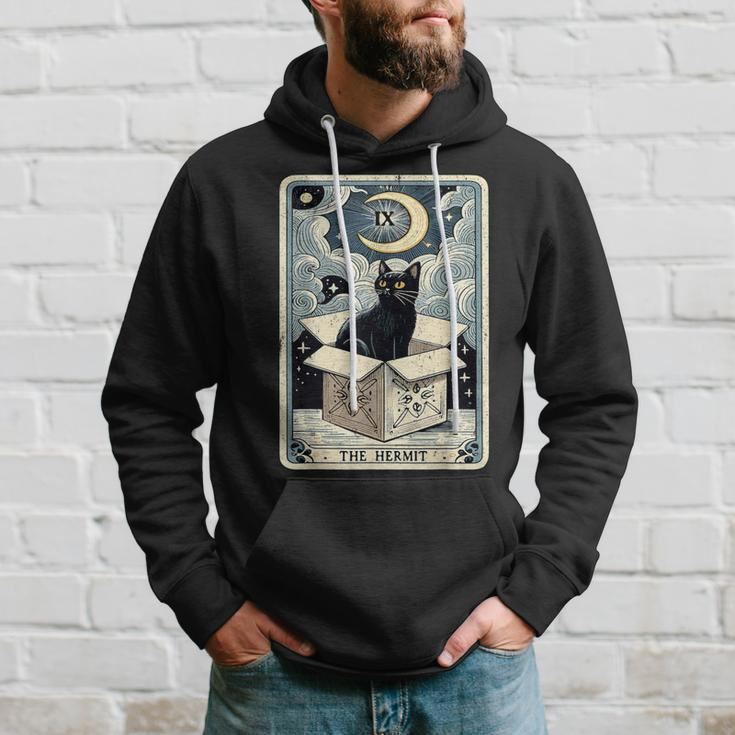 The Hermit Tarot Card Cat In Box Mystic Cat Hoodie Gifts for Him