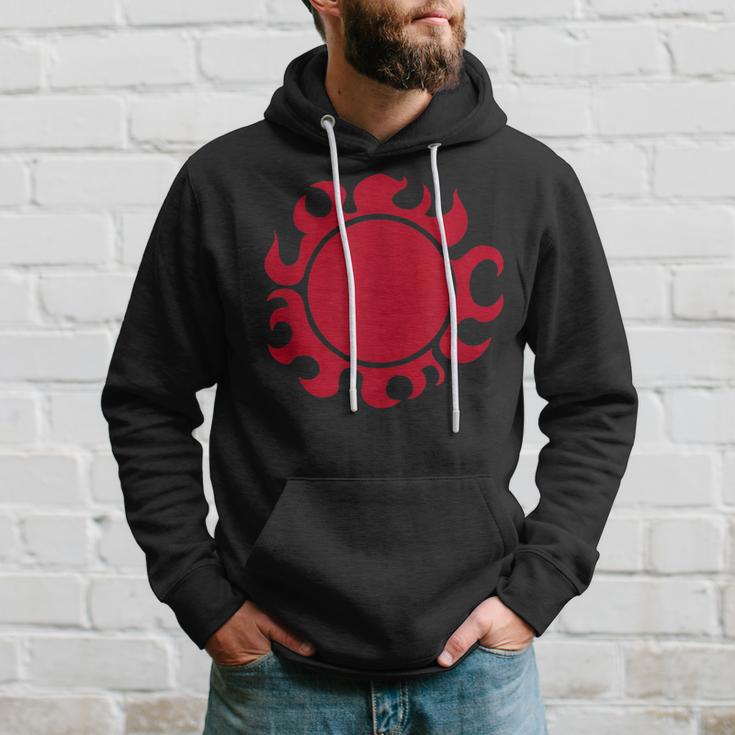 Herren Hoodie Rotes Tribal-Sonnenmotiv, Grafiktee Schwarz Geschenke für Ihn