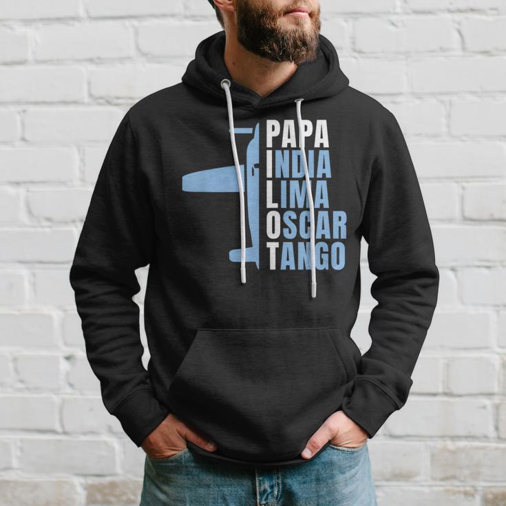 Herren Papa Pilot Phonetisches Alphabet Für Papa Pilotenater Flieger Kapuzenpullover Geschenke für Ihn