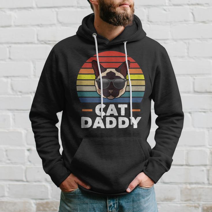 Herren Siamkatze Daddy Lustige Katze Papa Liebhaber Kapuzenpullover Geschenke für Ihn