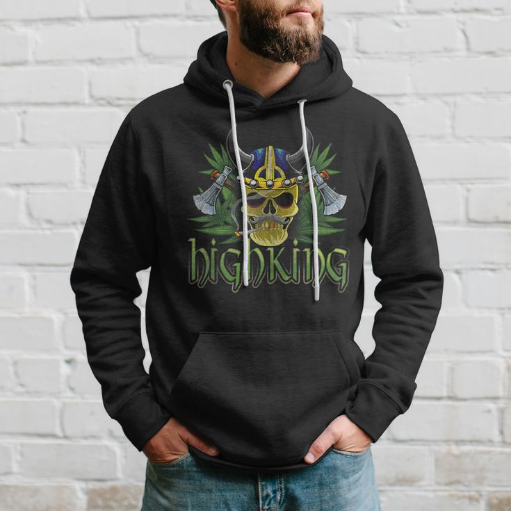 High King Skull Cannabis Smoker Marijuana Smoking Viking Hoodie Gifts for Him