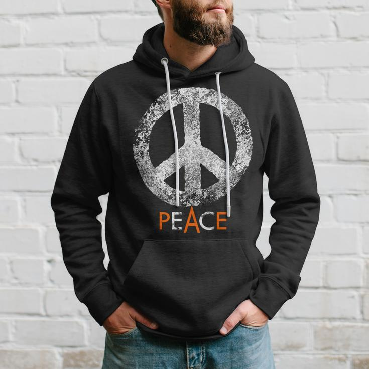 Hippie Peace Ban The Bomb Distressed Vintage Retro Graphic Hoodie Gifts for Him