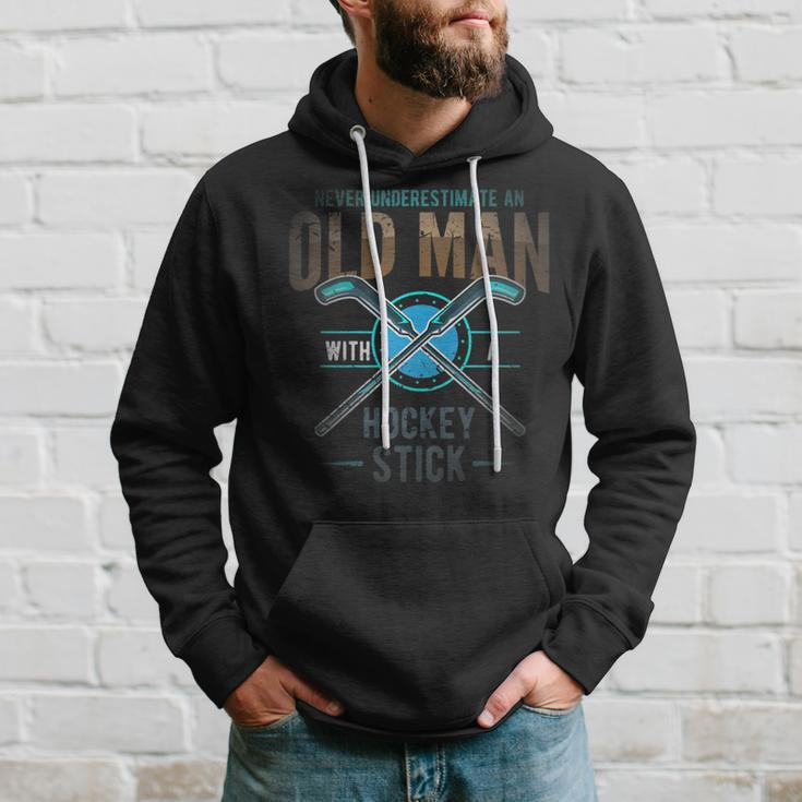 Hockey Or Never Underestimate An Old Man With Hockey Stick Hoodie Gifts for Him