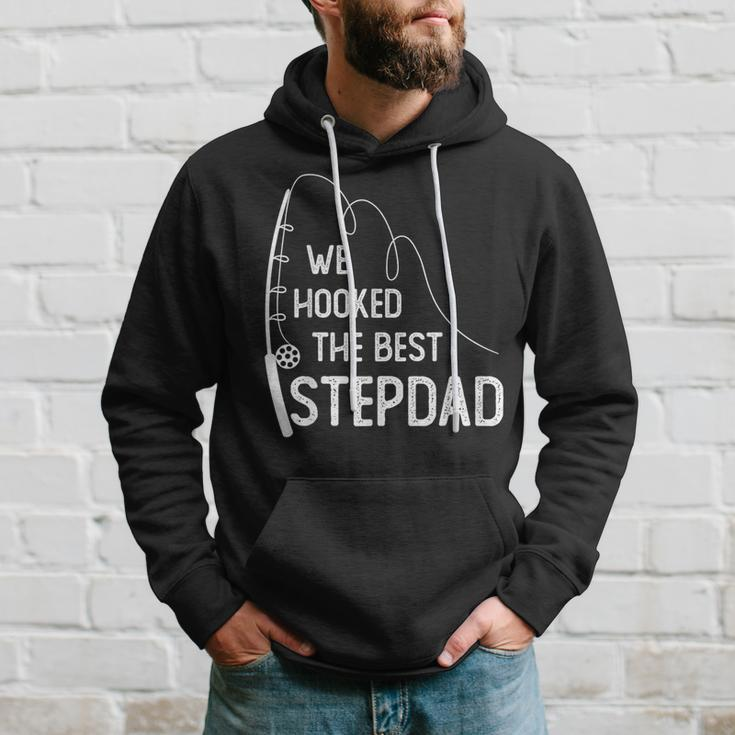 We Hooked The Best Stepdad Fishing Fathers Day Hoodie Gifts for Him