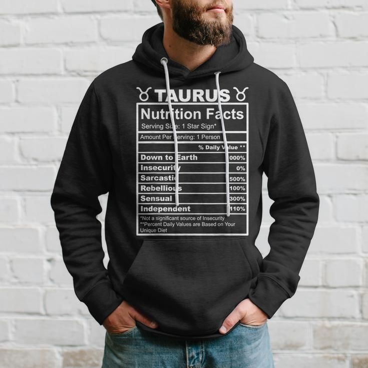 Horoscope Zodiac Sign Astrology Nutrition Facts Taurus Hoodie Gifts for Him