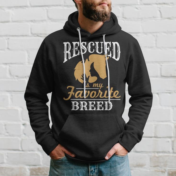 Horse Rescue Equine Rescued Is My Favorite Breed Adoption Hoodie Gifts for Him