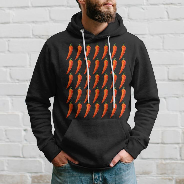 Hot Repeating Chili Pepper Pattern For Spicy Food Lover Hoodie Gifts for Him