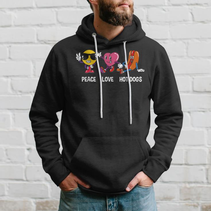 Hotdog Lovers Peace Love Hot Dogs Hoodie Gifts for Him