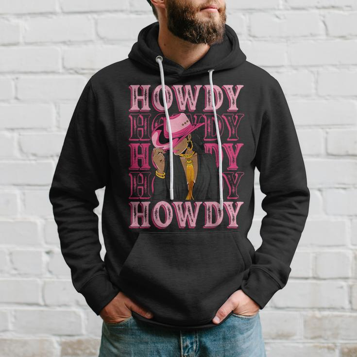 Howdy Retro Western Black Cowgirl African American Women Hoodie Gifts for Him