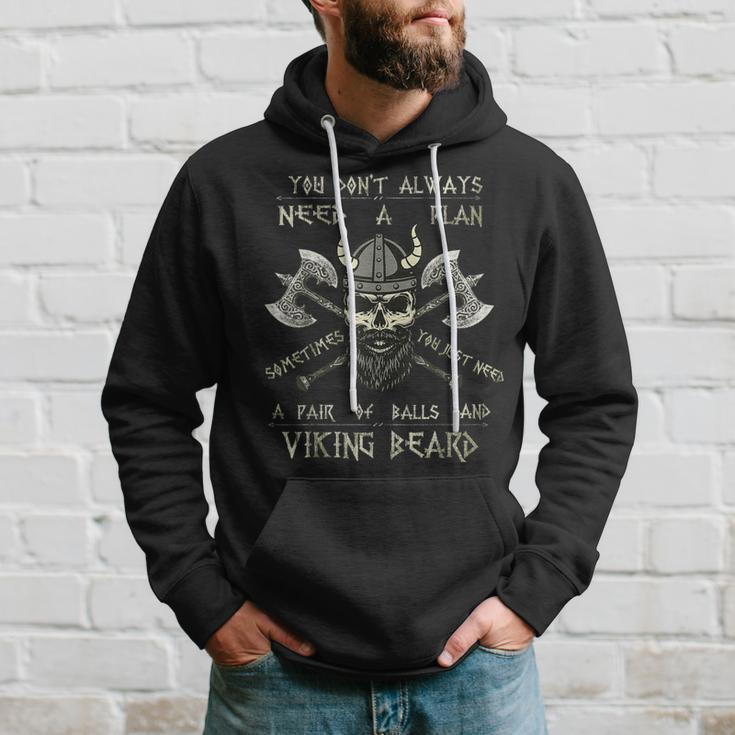 Humor Brave Beard Viking Scull Vikings Axe Mens Hoodie Gifts for Him